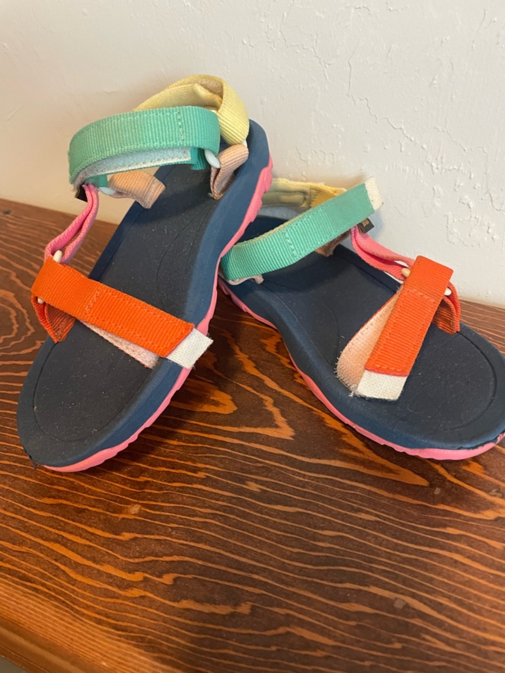 Teva Kids Navy Sandals with Orange, Mint, Pink & Yellow Straps